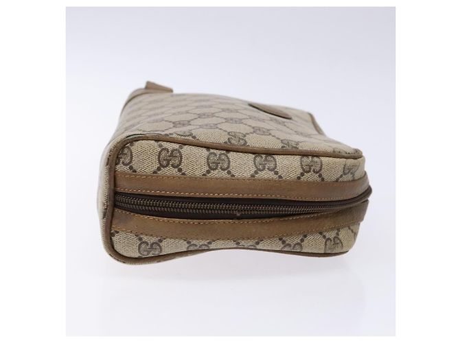 GUCCI GG Supreme Clutch Bag PVC Beige Auth ep10390 - vista 4