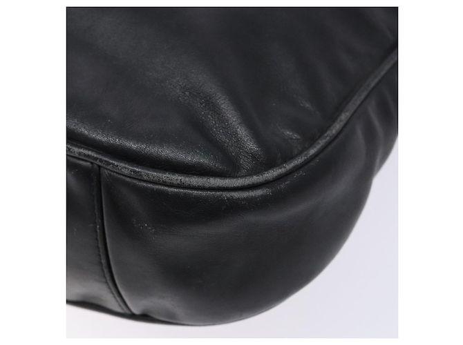 Bolso de mano de cuero GUCCI Bamboo 2way Negro Oro 001 1781 1638 Auth bs28653 Dorado - vista 13