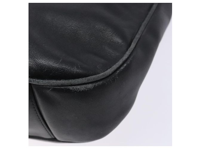 Bolso de mano de cuero GUCCI Bamboo 2way Negro Oro 001 1781 1638 Auth bs28653 Dorado - vista 15