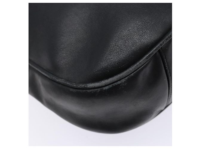 Bolso de mano de cuero GUCCI Bamboo 2way Negro Oro 001 1781 1638 Auth bs28653 Dorado - vista 16