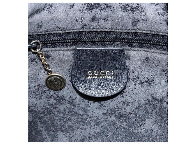 Bolso de mano de cuero GUCCI Bamboo 2way Negro Oro 001 1781 1638 Auth bs28653 Dorado - vista 17