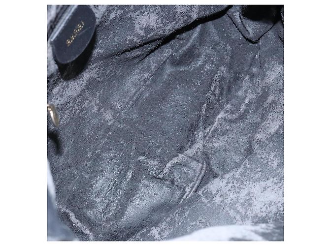Bolso de mano de cuero GUCCI Bamboo 2way Negro Oro 001 1781 1638 Auth bs28653 Dorado - vista 18