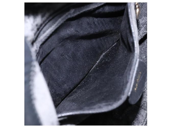 Bolso de mano de cuero GUCCI Bamboo 2way Negro Oro 001 1781 1638 Auth bs28653 Dorado - vista 21