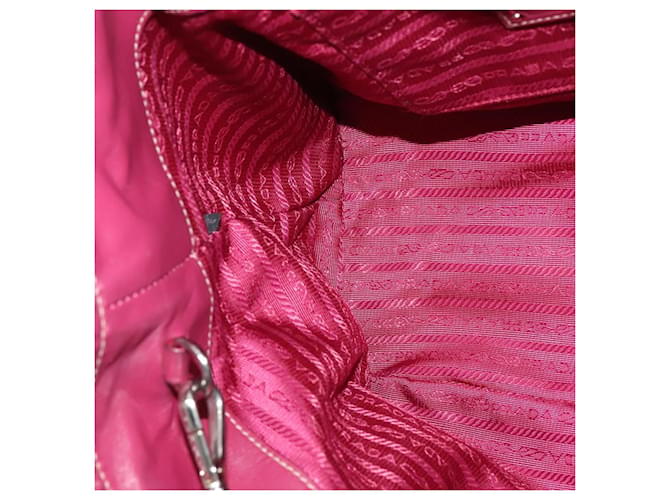 Borsa Tote PRADA Nylon 2way Rosa Argento Auth ki5875 - vista 20