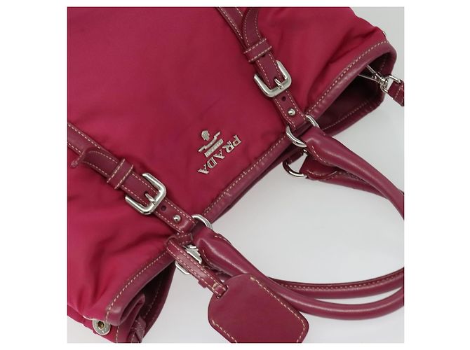 Borsa Tote PRADA Nylon 2way Rosa Argento Auth ki5875 - vista 6