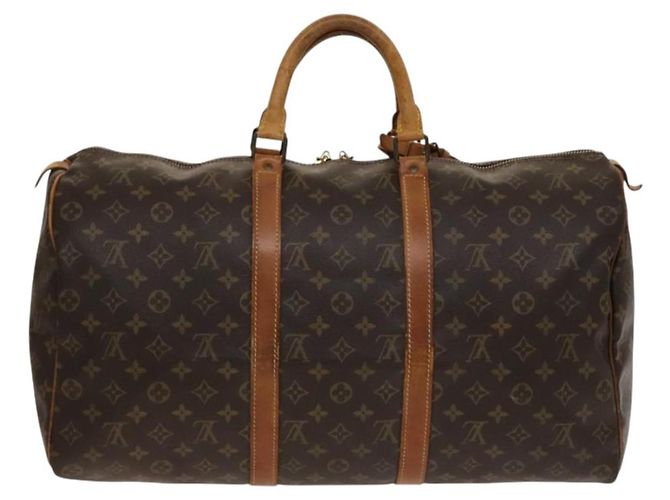 LOUIS VUITTON Borsa Boston Monogram Keepall 50 M41426 LV Auth 138405 Monogramma - vista 3