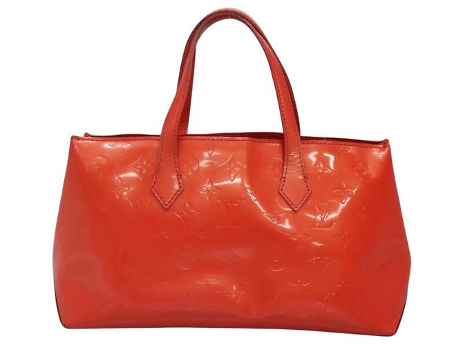 LOUIS VUITTON Monogram Vernis Wilshire PM Tasche Orange Sonnenuntergang M93644 Auth BA4975 - Ansicht 3