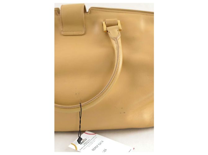Saint Laurent Borsa tote in pelle beige - vista 5