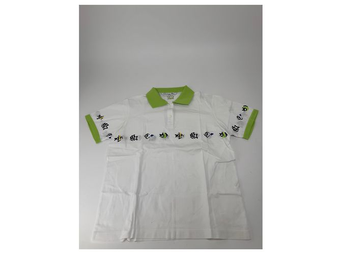 Polo Vintage Dior Bianco Verde M - vista 4