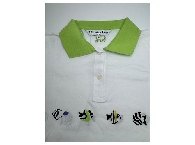 Polo Vintage Dior Bianco Verde M - vista 5