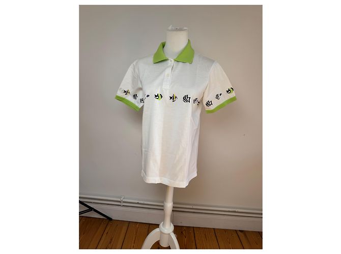 Polo Vintage Dior Bianco Verde M - vista 7
