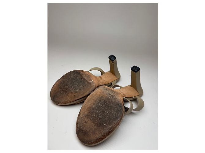 Vintage Gucci Lederpumps Beige 37 Grau - Ansicht 10