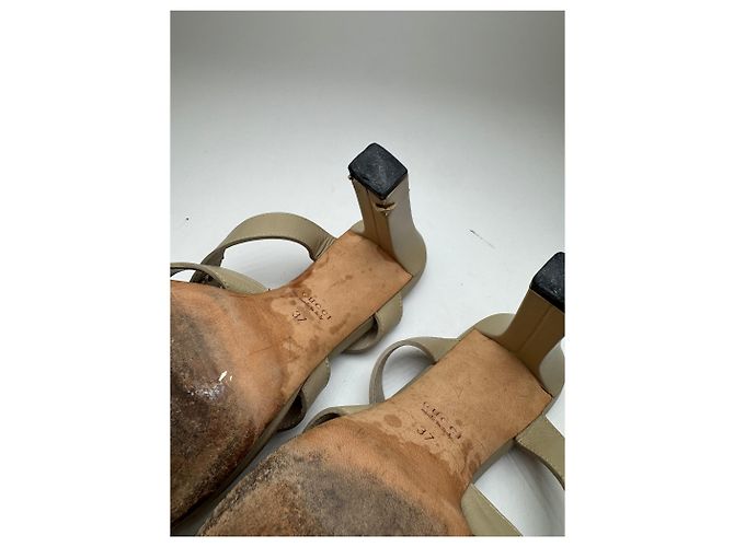 Vintage Gucci Lederpumps Beige 37 Grau - Ansicht 12