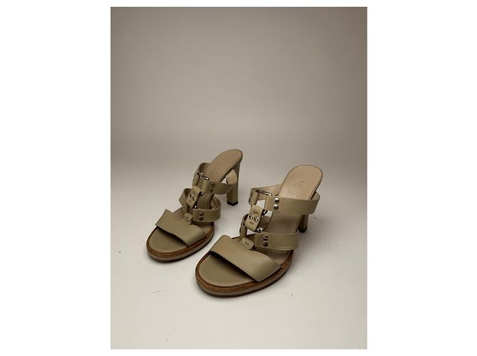 Vintage Gucci Lederpumps Beige 37 Grau - Ansicht 2