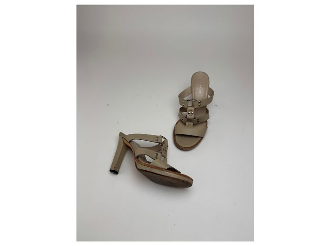 Vintage Gucci Lederpumps Beige 37 Grau - Ansicht 3