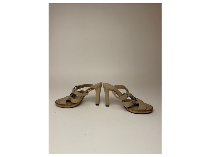 Vintage Gucci Lederpumps Beige 37 Grau - Ansicht 4