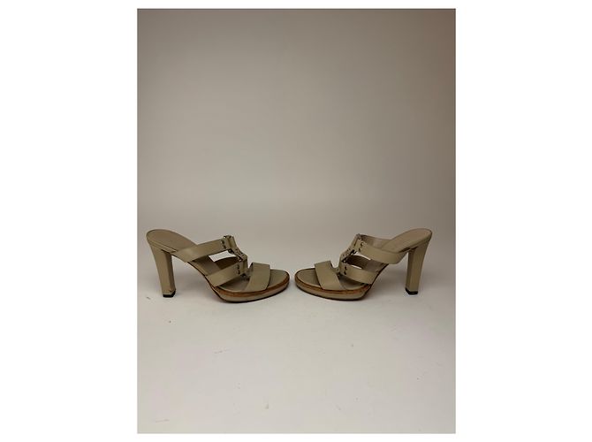 Vintage Gucci Lederpumps Beige 37 Grau - Ansicht 9