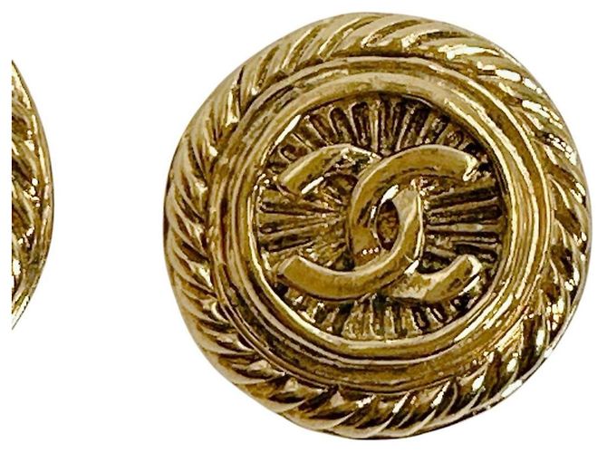 Chanel Vintage Coco Mark Metall Gold Clip Ohrringe Golden - Ansicht 5
