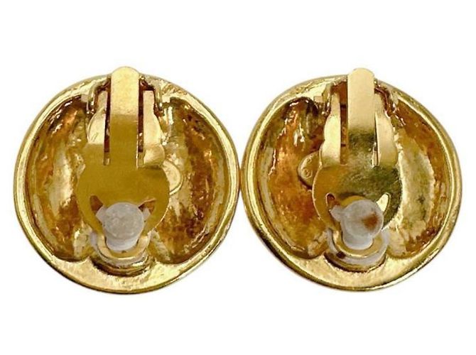 Chanel Vintage Coco Mark Metall Gold Clip Ohrringe Golden - Ansicht 6