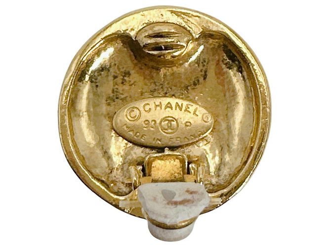Chanel Vintage Coco Mark Metall Gold Clip Ohrringe Golden - Ansicht 8