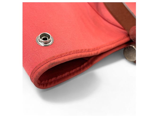 Hermès Cabag PM 2-Wege Officier Canvas Tote Bag Rot - Ansicht 12