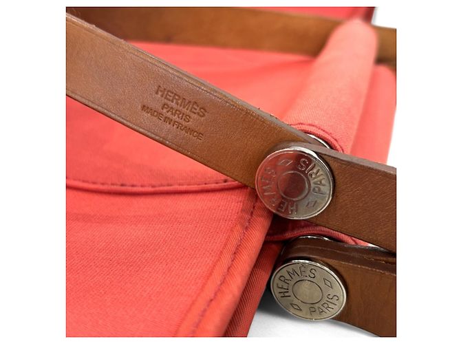 Hermès Cabag PM 2-Wege Officier Canvas Tote Bag Rot - Ansicht 13