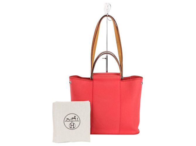 Hermès Cabag PM 2-Wege Officier Canvas Tote Bag Rot - Ansicht 15