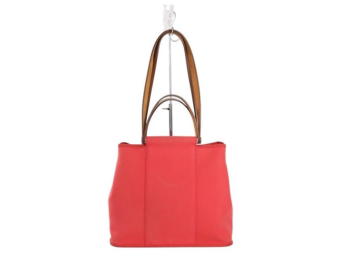 Hermès Cabag PM 2-Wege Officier Canvas Tote Bag Rot - Ansicht 2