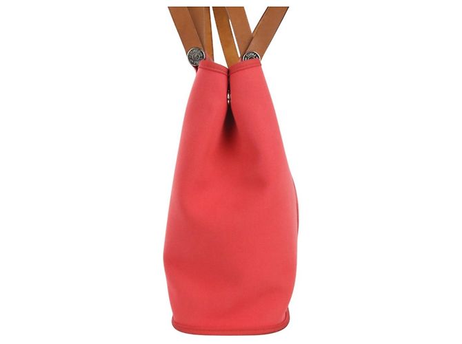 Hermès Cabag PM 2-Wege Officier Canvas Tote Bag Rot - Ansicht 4