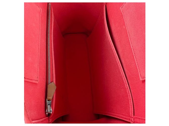 Hermès Cabag PM 2-Wege Officier Canvas Tote Bag Rot - Ansicht 6