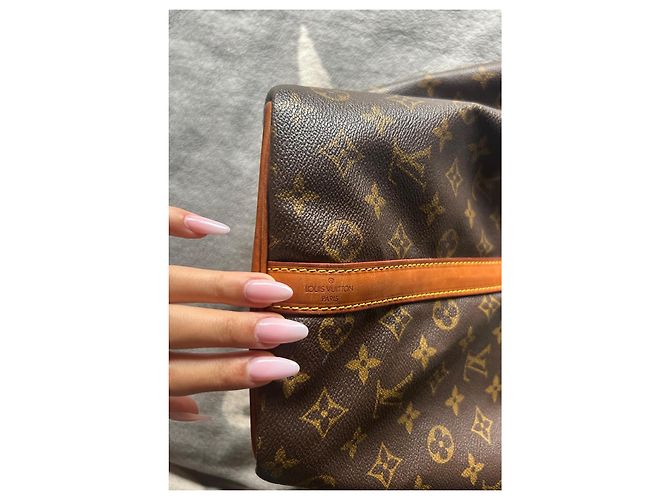 Borsa a mano Louis Vuitton Noe Monogram in pelle marrone scuro - vista 5