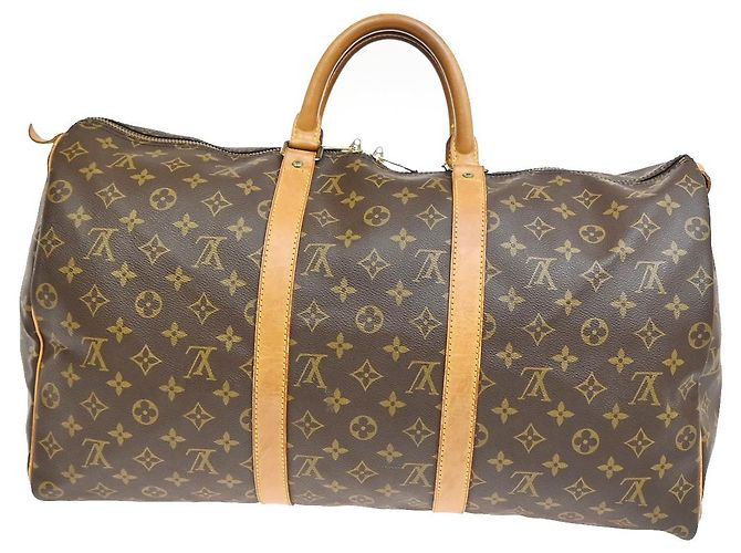 Borsa Keepall Louis Vuitton in tela Monogram 50 Marrone - vista 2