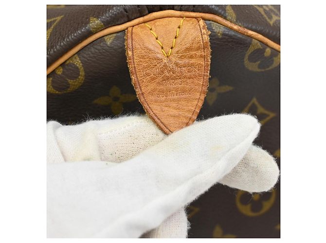 Borsa Keepall Louis Vuitton in tela Monogram 50 Marrone - vista 6