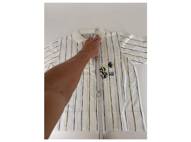 Polo Vintage Dior Stripes Nero Bianco Giallo 36/S - vista 10