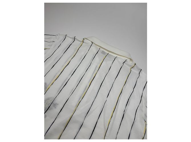 Polo Vintage Dior Stripes Nero Bianco Giallo 36/S - vista 14