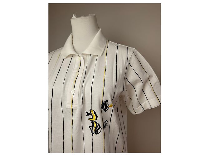 Polo Vintage Dior Stripes Nero Bianco Giallo 36/S - vista 15