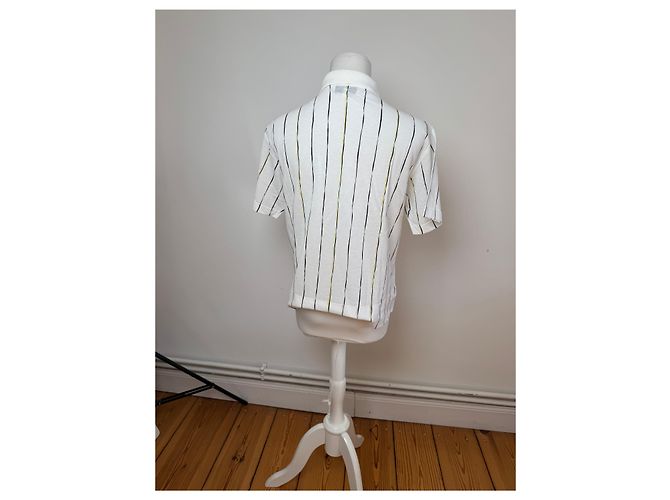 Polo Vintage Dior Stripes Nero Bianco Giallo 36/S - vista 3