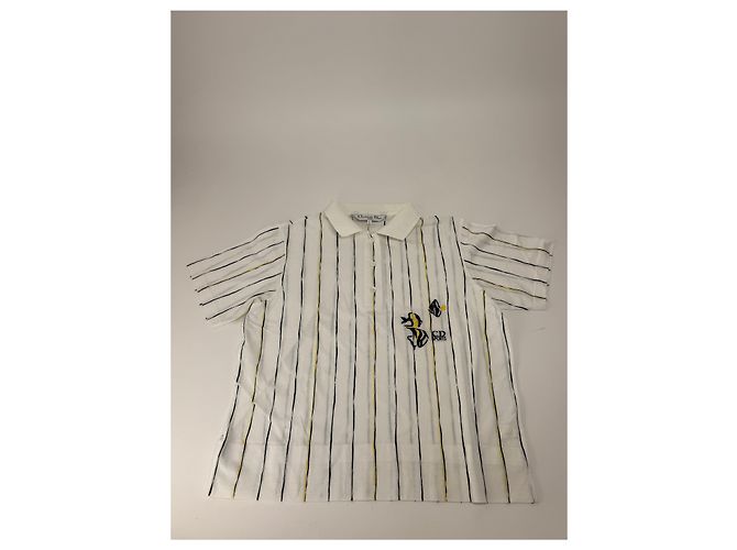 Polo Vintage Dior Stripes Nero Bianco Giallo 36/S - vista 4