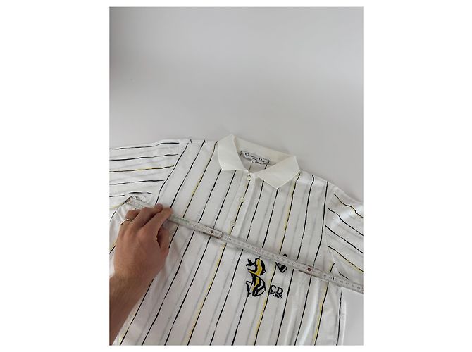 Polo Vintage Dior Stripes Nero Bianco Giallo 36/S - vista 9