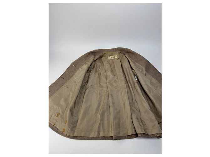 Trench de Lana Vintage Dior M Marrón Castaño - vista 11