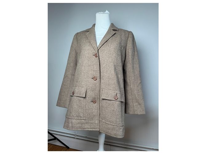 Trench de Lana Vintage Dior M Marrón Castaño - vista 13