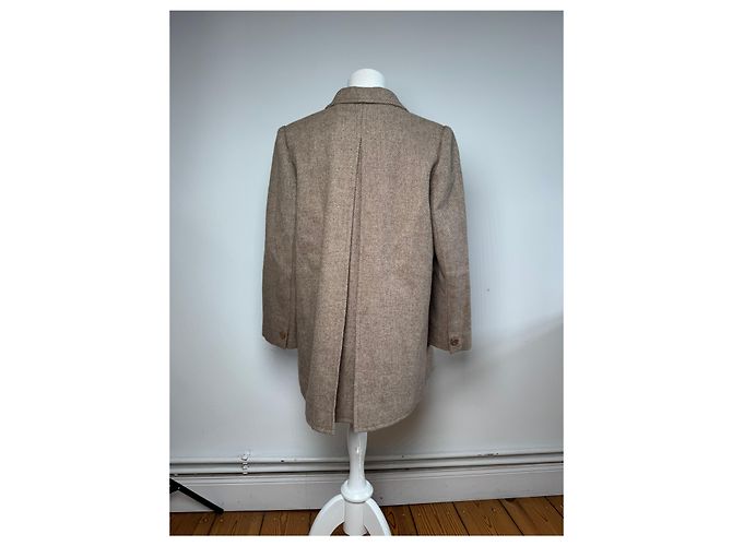 Trench de Lana Vintage Dior M Marrón Castaño - vista 14