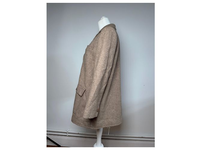 Trench de Lana Vintage Dior M Marrón Castaño - vista 2