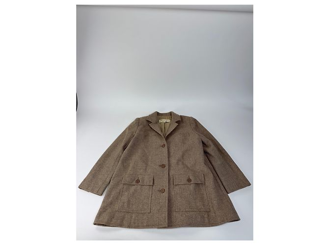 Trench de Lana Vintage Dior M Marrón Castaño - vista 4