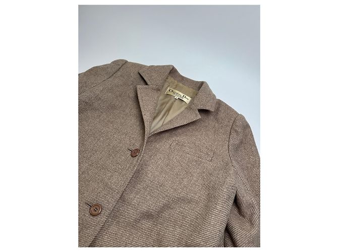Trench de Lana Vintage Dior M Marrón Castaño - vista 5