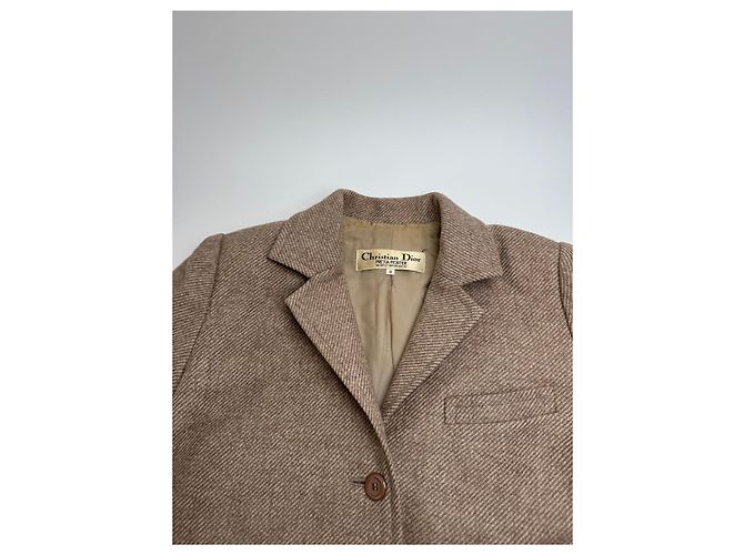 Trench de Lana Vintage Dior M Marrón Castaño - vista 6