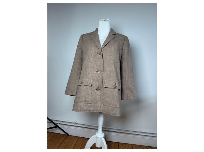 Trench de Lana Vintage Dior M Marrón Castaño - vista 7