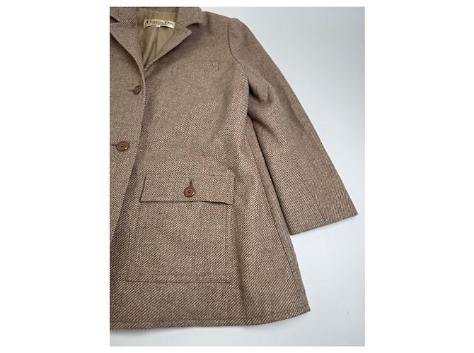Trench de Lana Vintage Dior M Marrón Castaño - vista 8