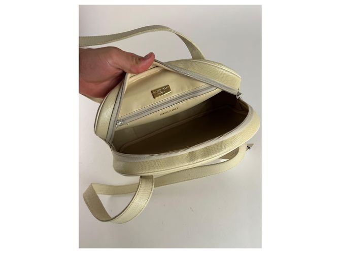 Sac en cuir beige embossé serpent Vintage Givenchy Blanc - vue 13