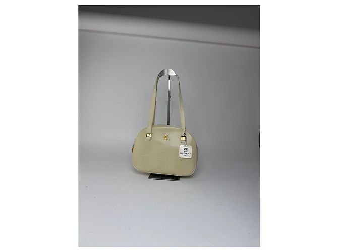 Sac en cuir beige embossé serpent Vintage Givenchy Blanc - vue 14